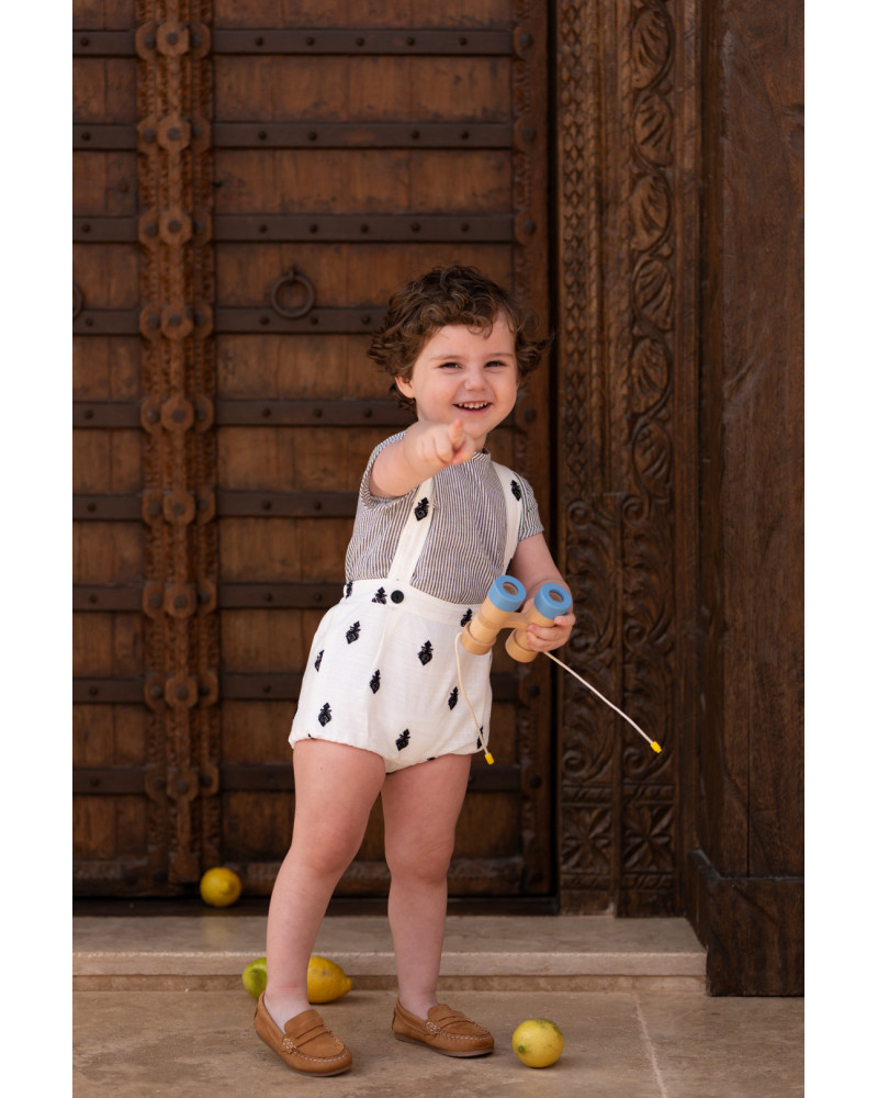 Conjunto Niño Bombacho Bordado Negro