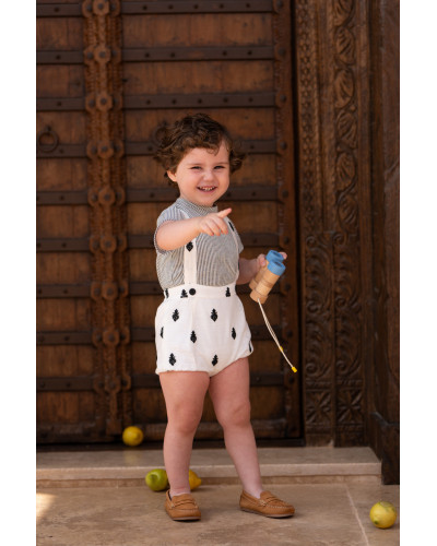 Conjunto Niño Bombacho Bordado Negro