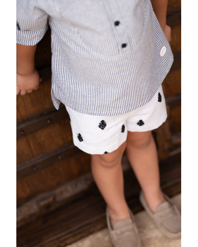 Conjunto Niño Pantalon Bordado Negro Cocote