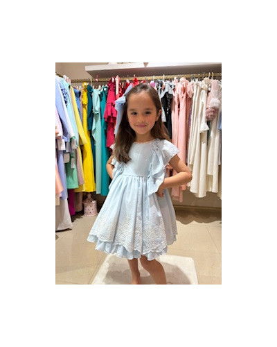 Vestido Azul Bordado Beig Copo