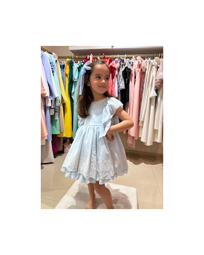 Vestido Azul Bordado Beig Copo